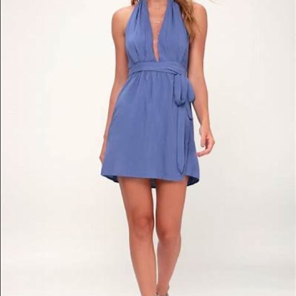 Lulus periwinkle wrap dress